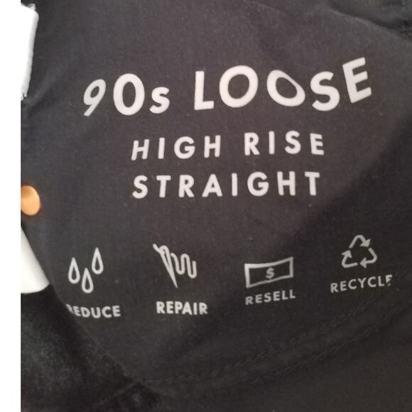 Lucky Brand Womens Size 2/26 Button Fly 90s Loose High Rise Straight Black - Picture 9 of 11